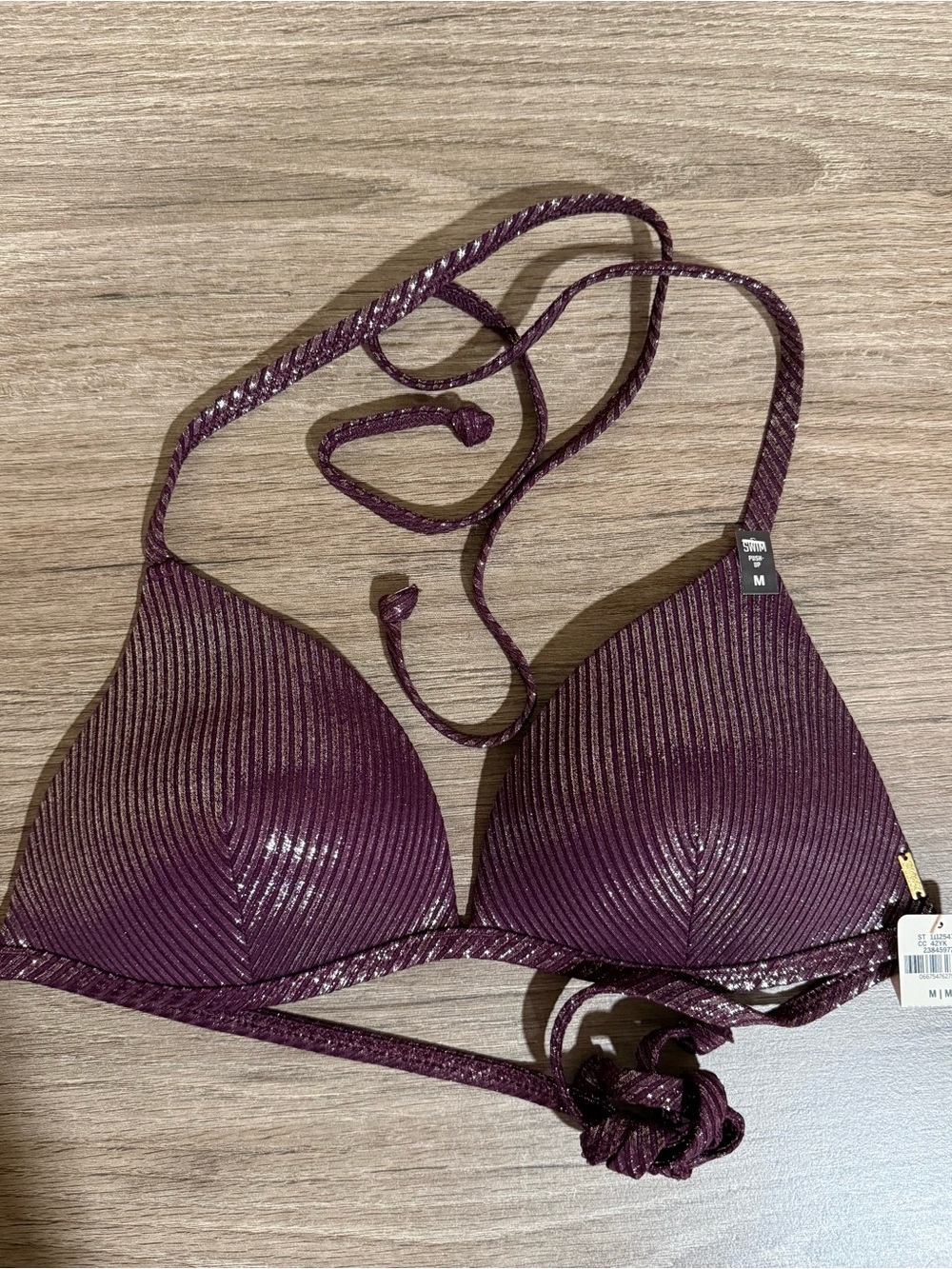 Victoria’s Secret VS PINK Shimmery Plum Bikini Top - Size M